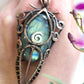 Wire wrap labradorite gemstone pendant