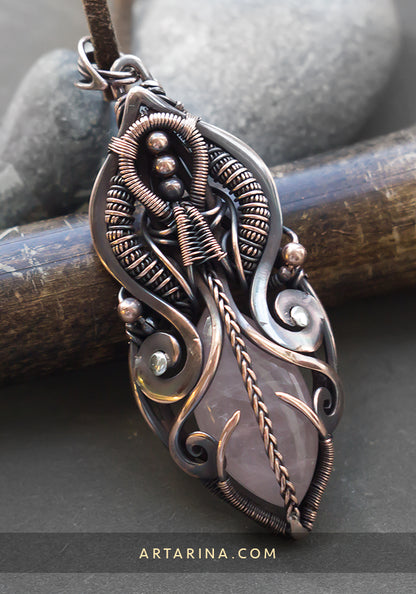 heady wirewrapped pendant