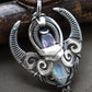 Silver heady wire wrapped pendant