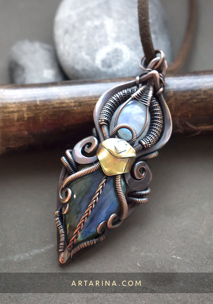 Moonstone labradorite necklace