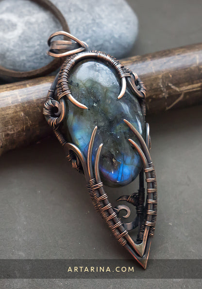 Multicolor labradorite necklace