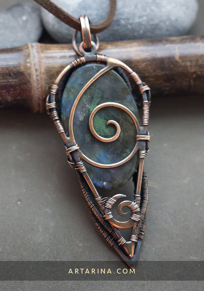 Multicolor labradorite necklace