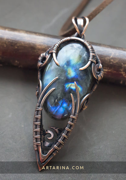 Multicolor labradorite necklace