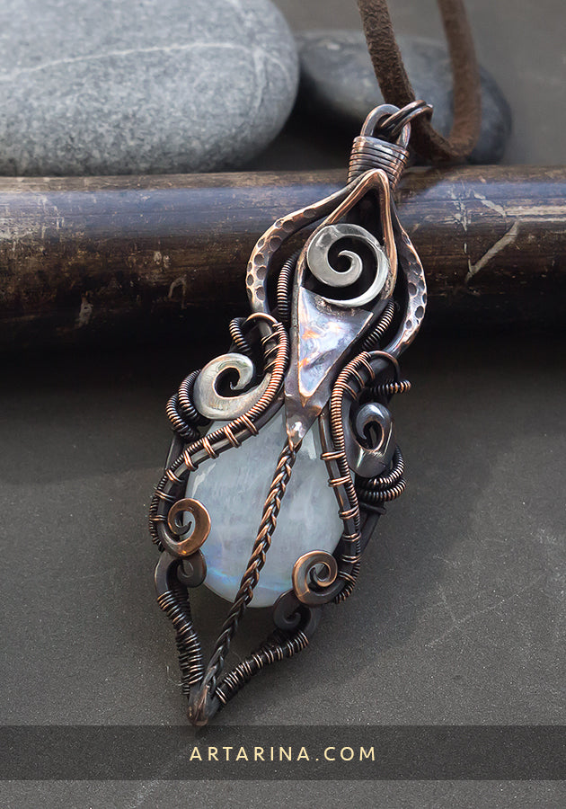 Copper wirework necklace