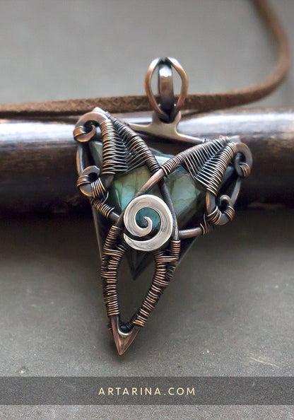 Copper wire wrap necklace