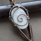Moonstone copper and silver wire wrapped pendent