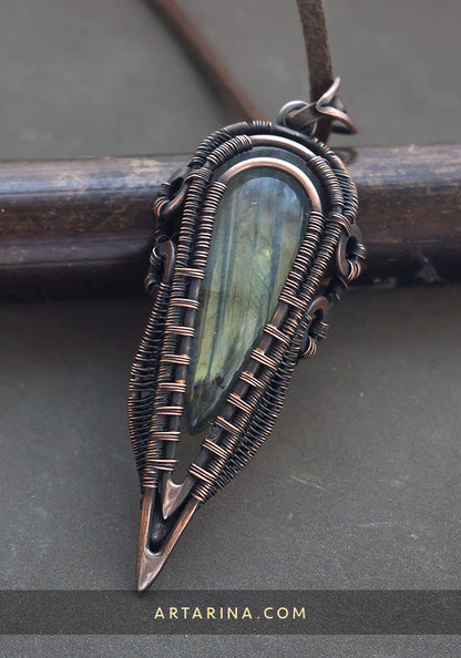 Wire wrap jewelry pendant