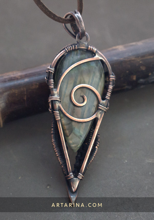 Wirewrapped jewelry pendant