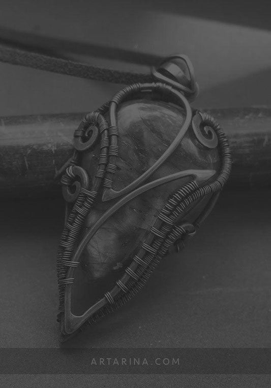 Wire wrapped amulet pendant