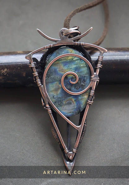 Multicolor labradorite necklace