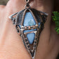Blue opal wire wrap pendant