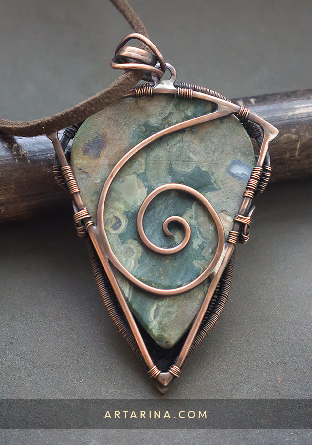 copper spiral necklace