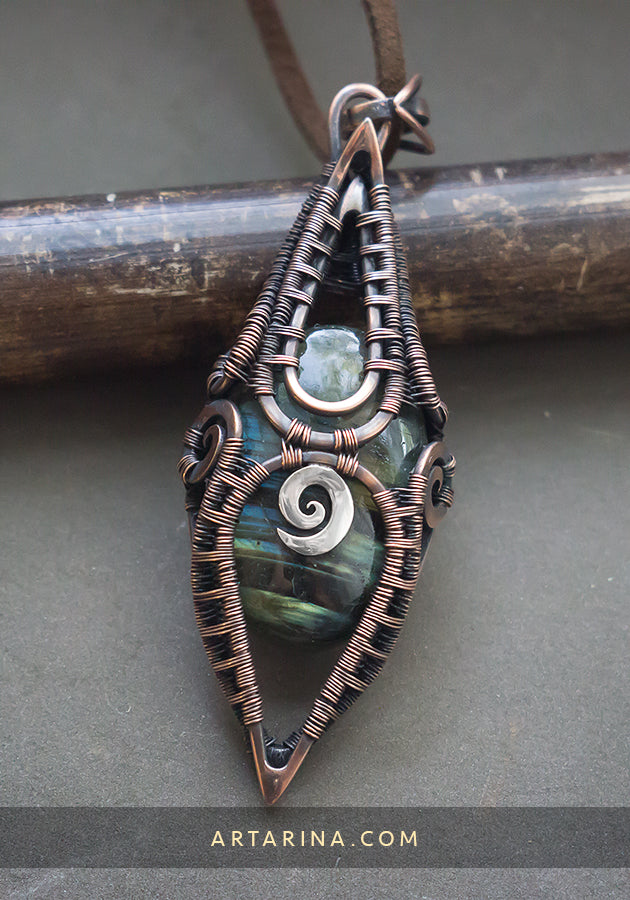 wire wrapped gemstone necklace