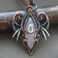 rose quartz wirework necklace