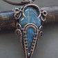 blue stone wire wrap pendant