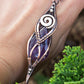 copper wire wrapped stone pendant