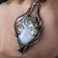 White moonstone wire wrap pendant