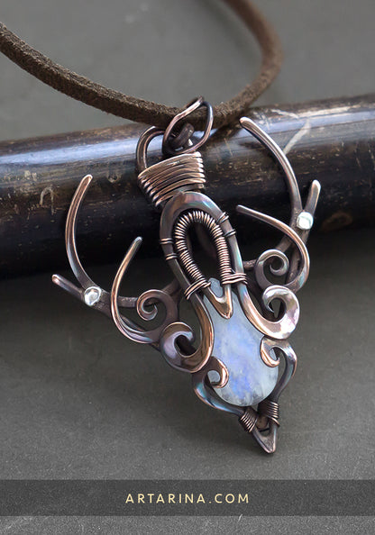 Moonstone wirework necklace