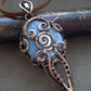Blue opal wire wrapped pendant