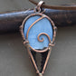 Blue opal wire wrapped pendant