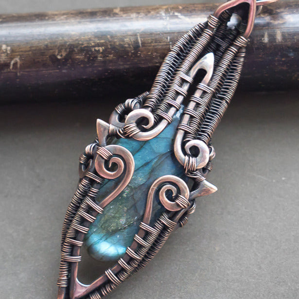 Copper wire wrapped necklace