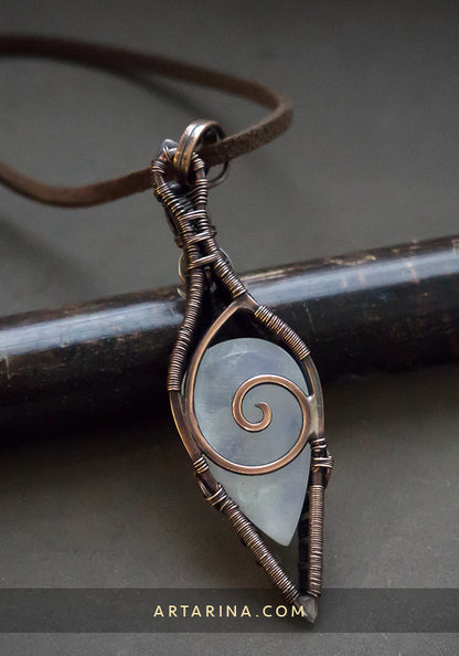 Moonstone wire wrapped necklace