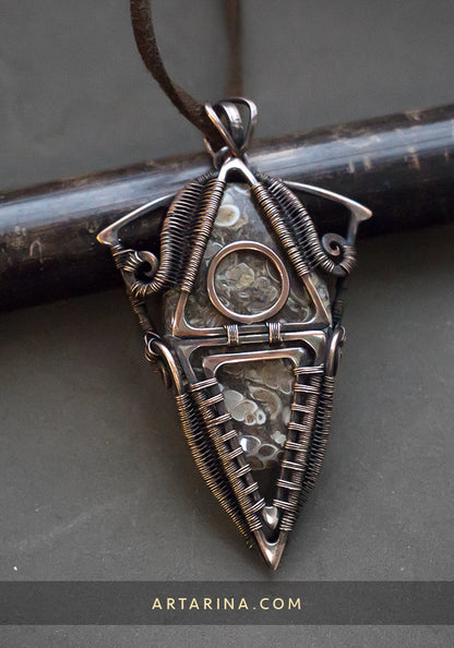 Magical seal necklace, old witchcraft jewelry