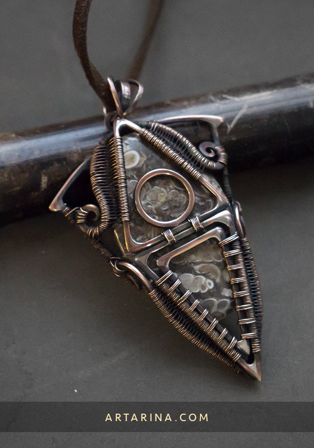 Magical seal necklace, old witchcraft jewelry