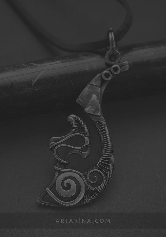 Hei matau wire wrapped pendant