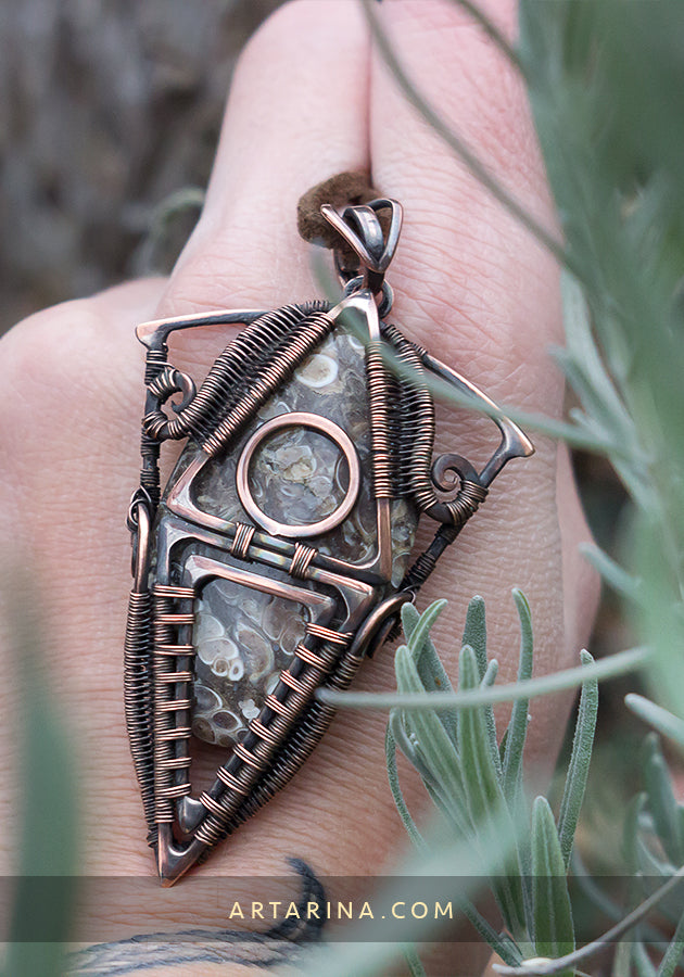 Magical seal necklace, old witchcraft jewelry