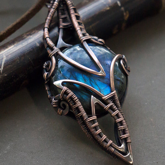 Copper wire wrap necklace