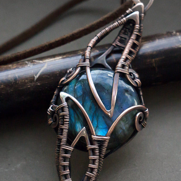 Copper wire wrap necklace