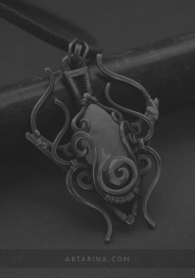 Moonstone wire wrap pendant