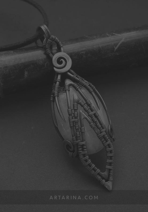 Moonstone wirewrapped pendant
