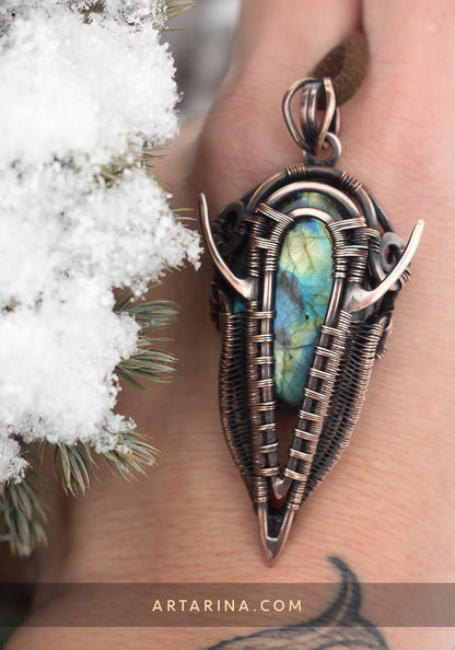 labradorite wirewrapepd jewelry necklace