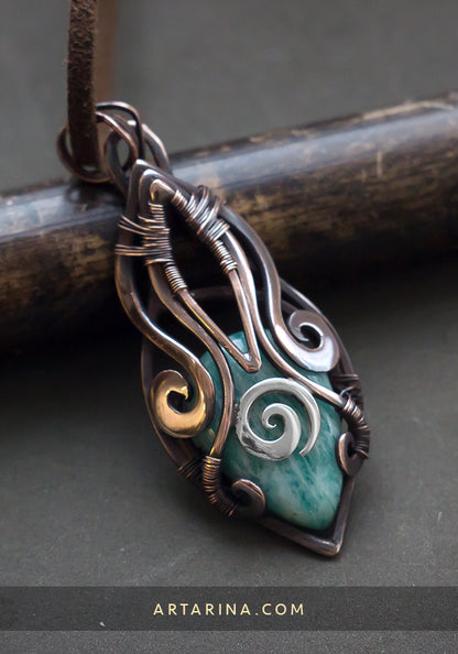 Wirewrapped amazonite necklace