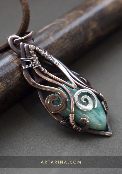 Wirewrapped amazonite necklace