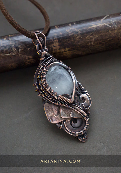 Moonstone wirewrap necklace