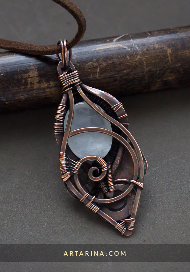 Moonstone wirewrap necklace