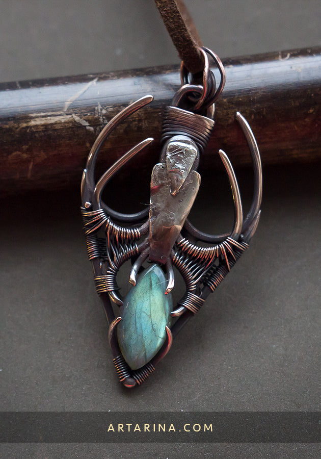 copper wire wrapped necklace