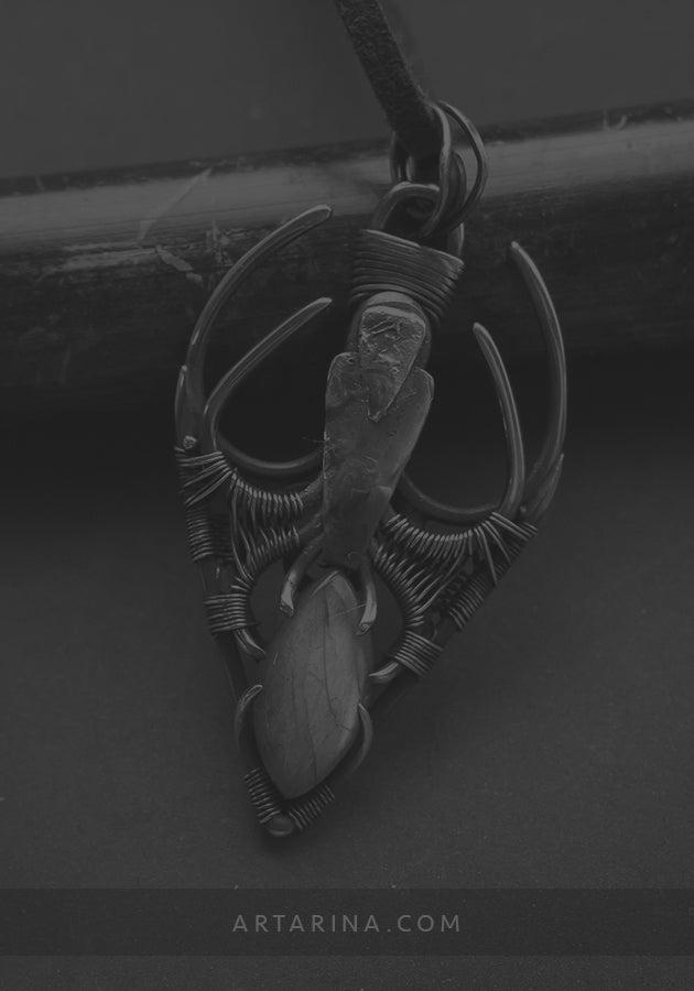 Fantasy wire wrap pendant