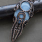 Wire Wrapped Pendant blue opal Copper Wire Filigree Wire Wrap Pendant Handmade Bohemian Tribal Jewelry Beautiful Natural Gemstone Crystal opal light blue Wire jewelry
