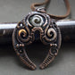 Crescent moon wire wrapped copper pendant with stone Wire wrap pendent Protection nature spirit energy amulet Wire wrapped stone necklace Silver spiral handcrafted healing jewelry pendant by artarina