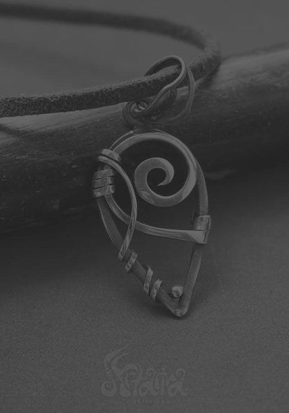 Celtic wire wrapped spiral necklace Viking simple symbol jewelry