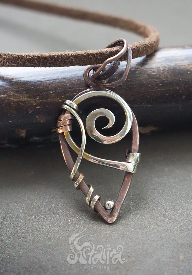 Celtic wire wrapped spiral necklace Viking simple symbol jewelry Celtic wire wrapped spiral necklace Viking simple symbol jewelry Celtic wire wrapped spiral necklace Viking simple symbol jewelry Symbolical healing amulet talisman jewelry gift Mediator necklace by artarina