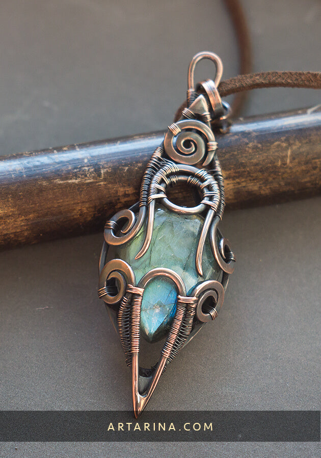 fantasy wire wrapped copper necklace