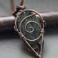back side Brown gothic pendant with carved blue labradorite