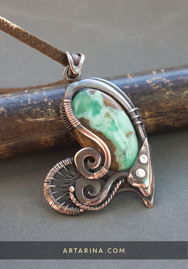 one of a kind boulder chrysoprase jewellery necklace