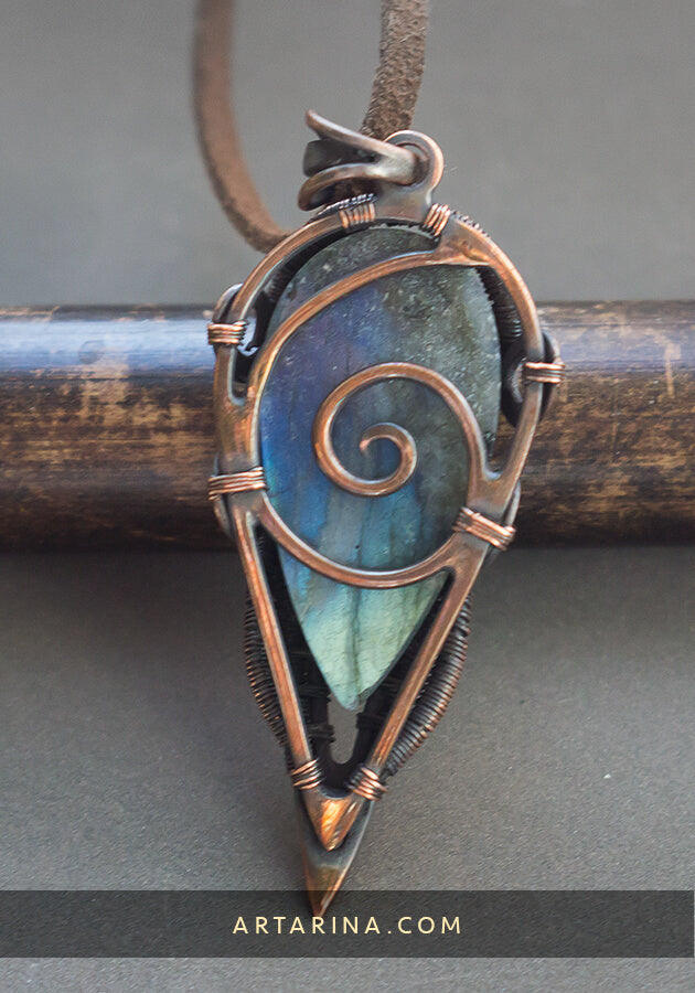 back side copper neckalce pendant