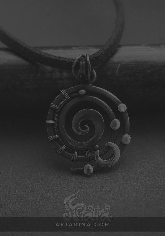 Sacred geometry spiral necklace